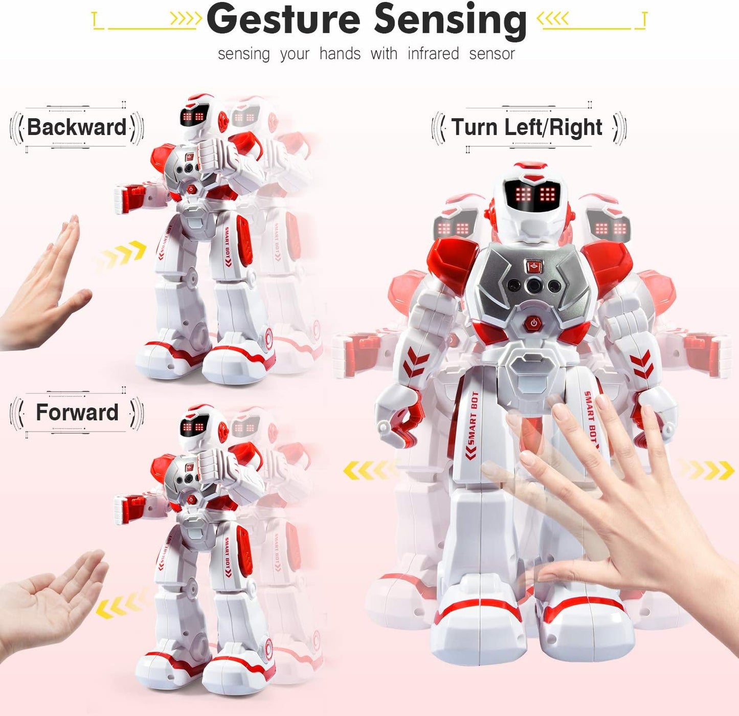 RC Smart Robot Toys for Kids, Intelligent Programmable Robot with Infrared Controller, Gesture Sensing, Singing, Dancing, Christmas Stocking Stuffers Birthday Gift for 3-12+ Years Boys Girls
