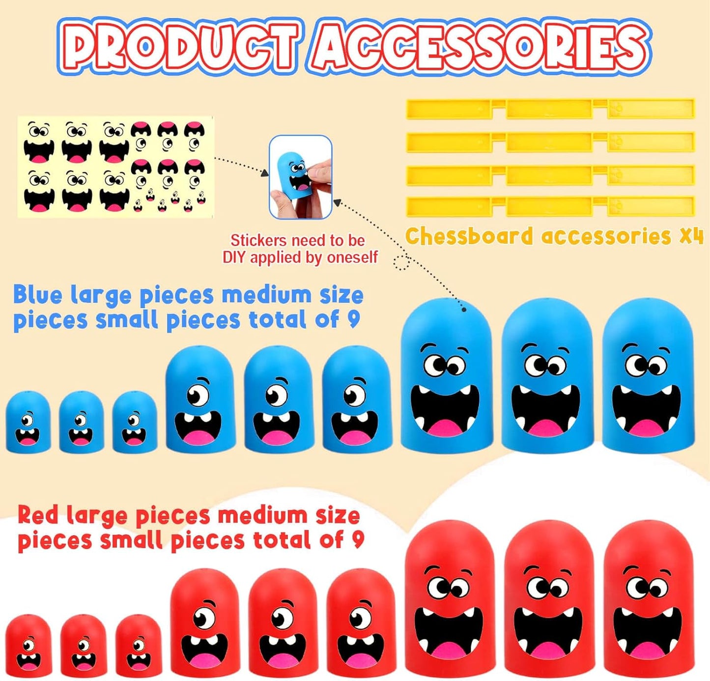 Tic Tac Toe Game: Kids’ Board Game Nesting Tic Tac Toe Strategic Board Game for Kids and Adults, Strategy Head to Head Games Boosts Logical Thinking Suitable Party Family Tabletop Games