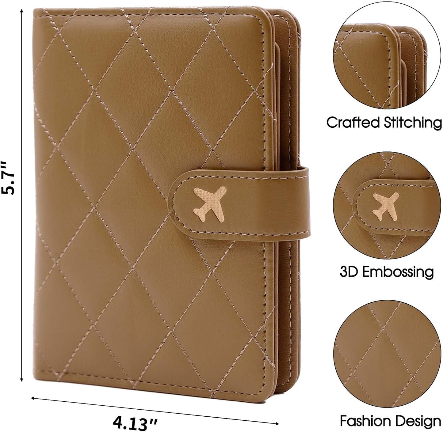 Melsbrinna Rfid Passport Holder for Travel women/Men, Cute Passport Wallet Rfid Blocking Card Slots, Rfid Passport Cover/CaseTravel Wallet, Passport Book Holder (1, LG KHAKI)