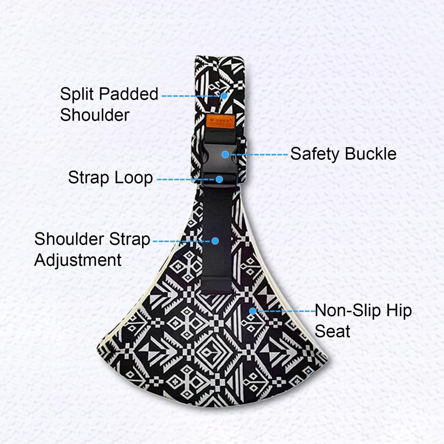 Baby Sling Carrier Newborn to Toddler Adjustable One-Shoulder Design with Hip Seat Support, Labor-Saving Baby Wraps Carrier 10-30 lbs(Blue)