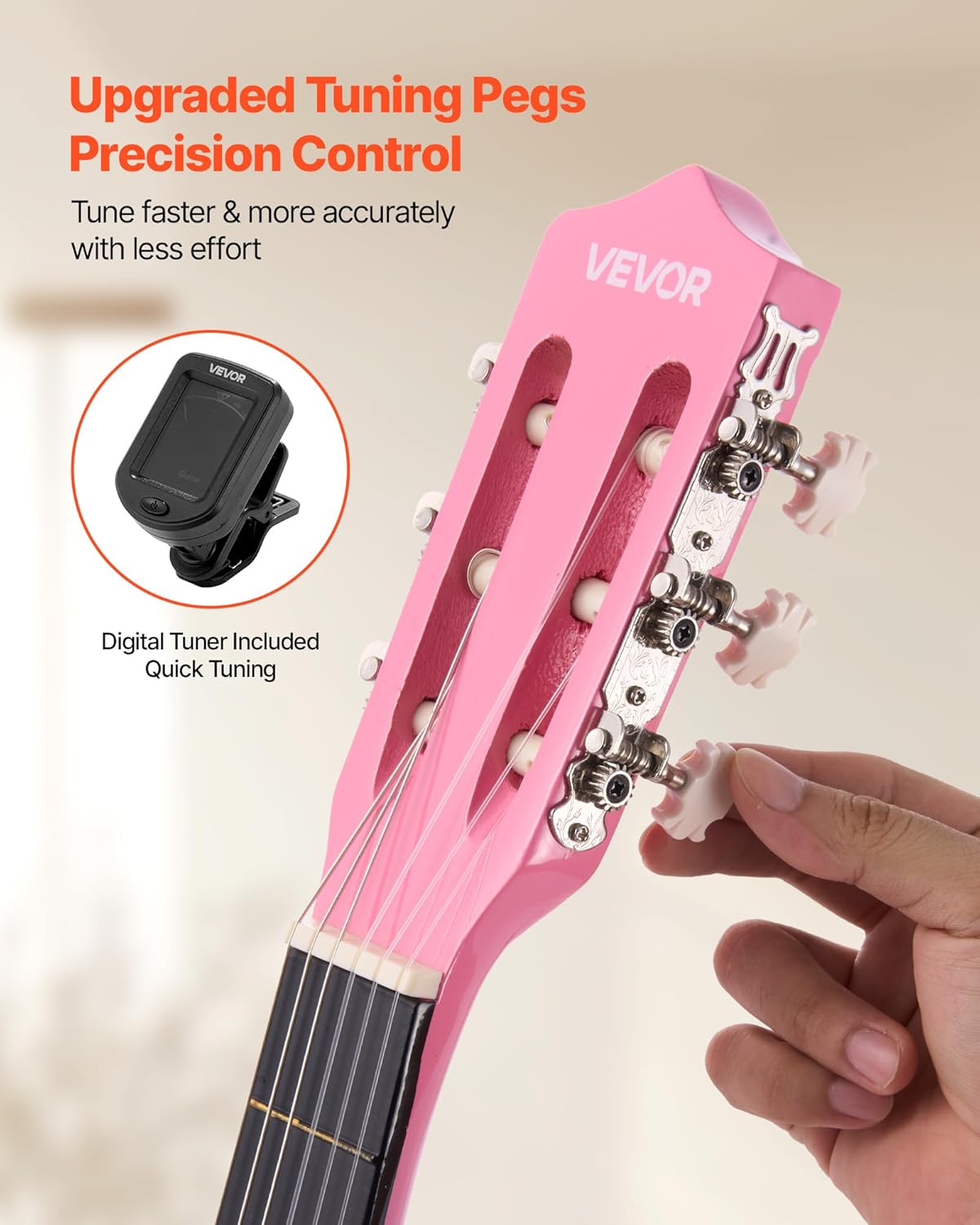 VEVOR Acoustic Guitar, Classical Guitar Starter Kit for Beginners, with Nylon Strings, Basswood Guitar, for Kids Adults Girls Boys Students