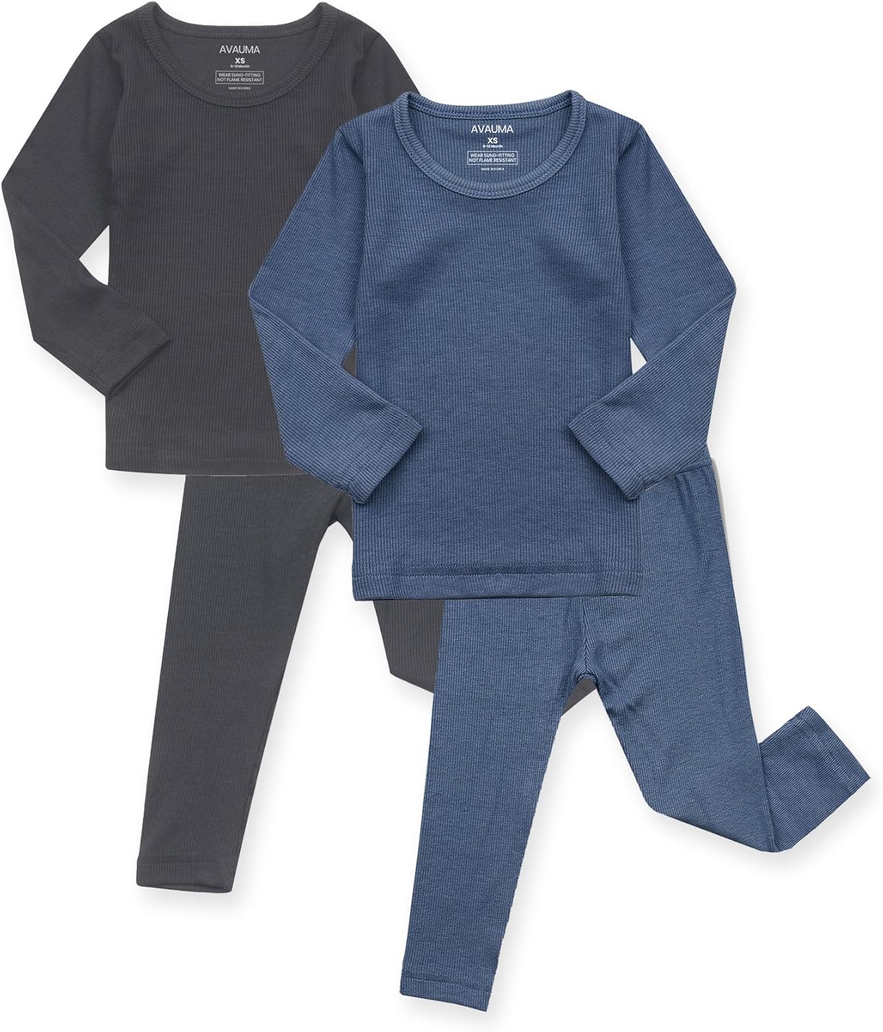 AVAUMA Baby Boys Girls Pajama Set Kids Toddler Snug fit Ribbed Sleepwear pjs for Daily Life Style