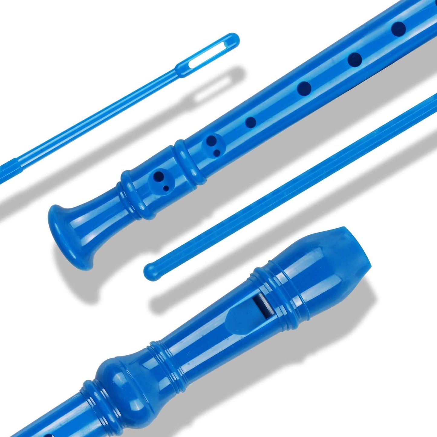 Soprano Recorder Descant Flauta Recorder 8 Hole ABS Clarinet German Style Treble flute C Key With Fingering Chart Instructions with Cleaning Rod Bag 3 Pack