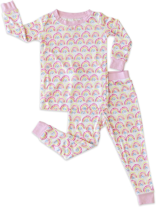 Little Sleepies Two-Piece Pajama Set for Boys & Girls, Soft Viscose from Bamboo Toddler Pajamas for Kids, Family Matching PJs