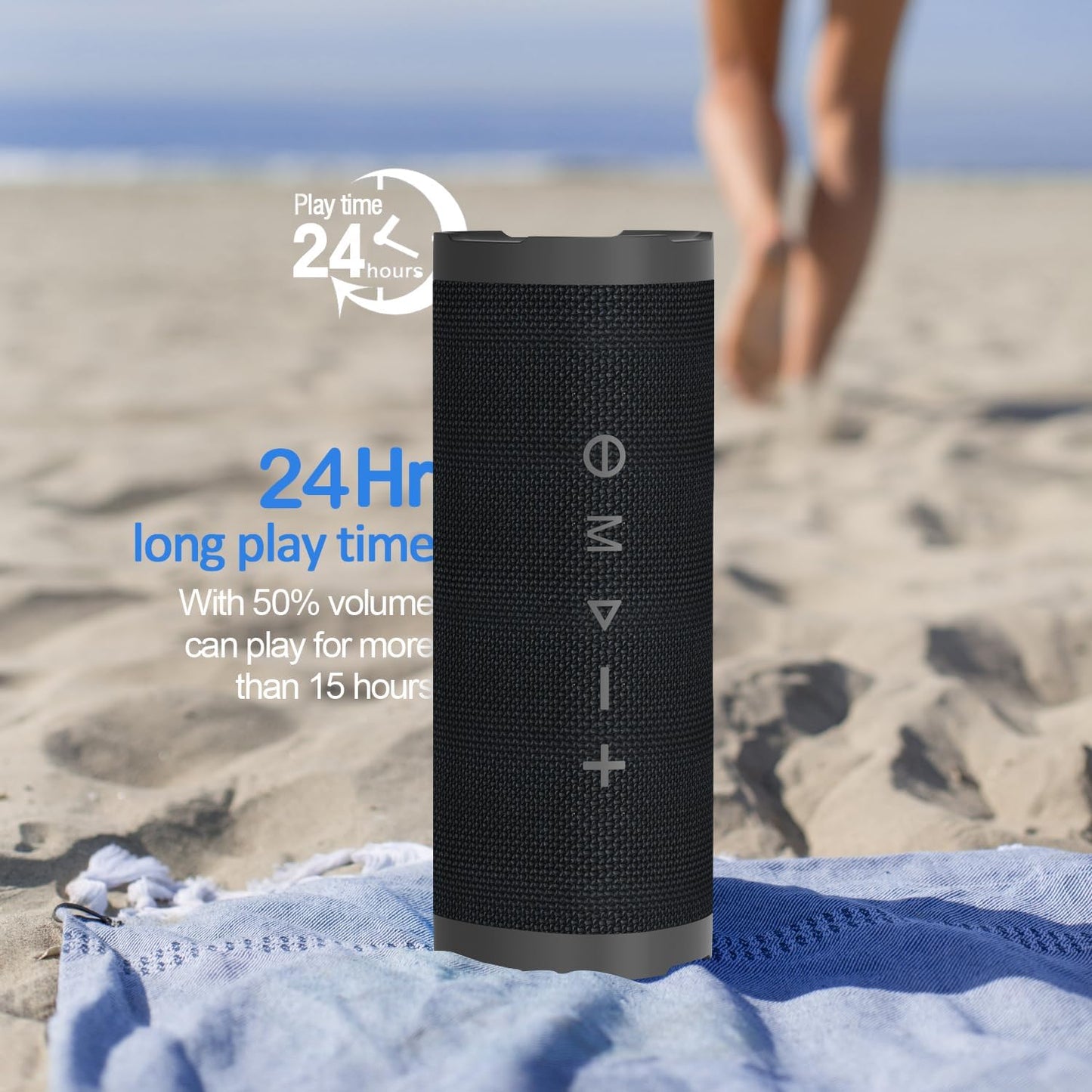 Vanzon Bluetooth Speakers, V40 Wireless Portable Bluetooth Speaker with IPX7 Waterproof, 24H Playtime, 24W Stereo Sound and TWS Dual Pairing, Suitable for Home/Party/Outdoor/Beach
