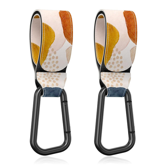 Baby Stroller Hooks for Hanging Bags, Universal Stroller Clips Accessories, Mommy Hook for Diaper Bag, Shopping Cart, Purse, Backpack - 2 Pack, Abstract Spots