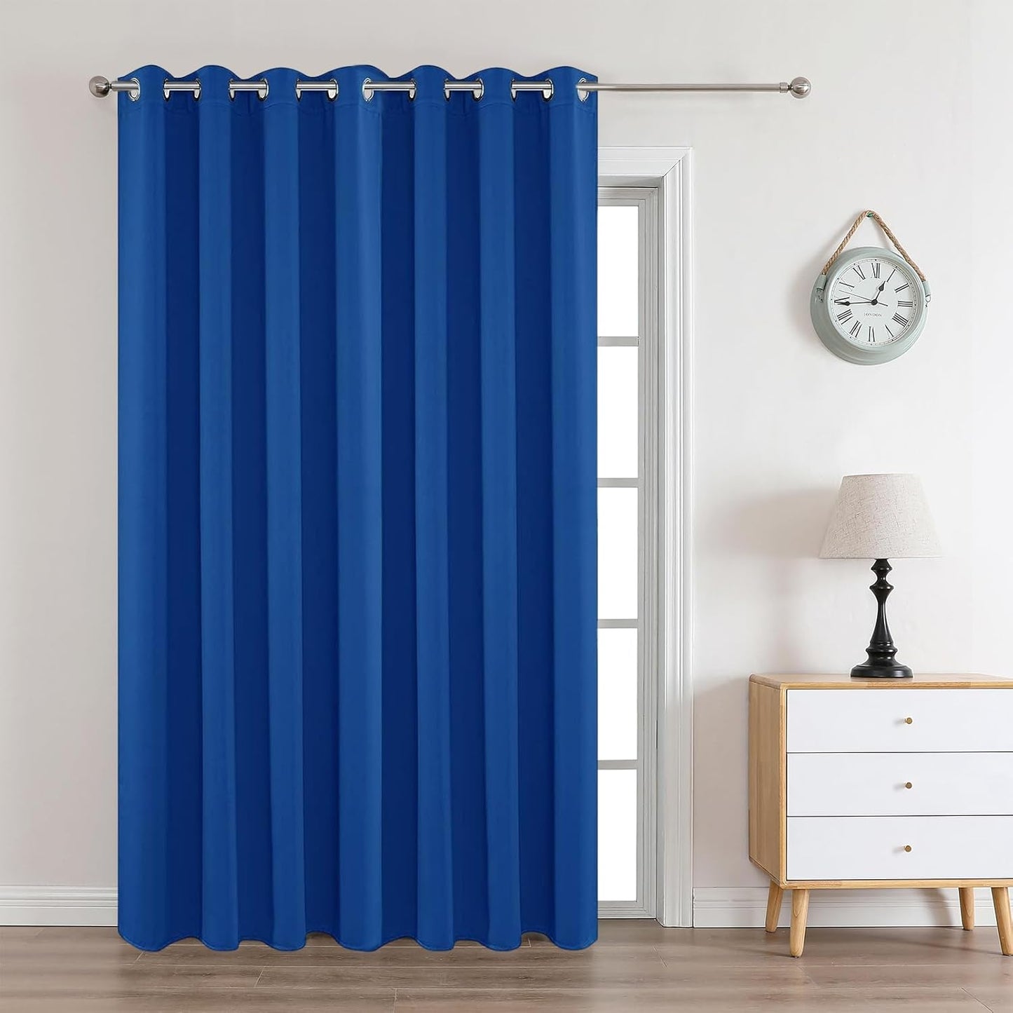 Joydeco Blackout Curtains 95 Inches Long 1 Panel, Thermal Insulated Long Curtains& Drapes 1 Piece, Room Darkening Grommet Drapes for Living Room Bedroom Window (W70 x L95 Inch, Royal Blue)