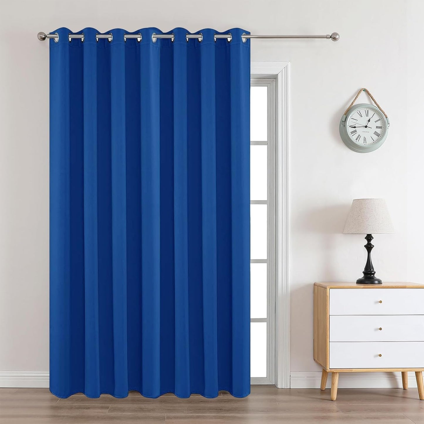 Joydeco Royal Blue Custom Solid Single Blackout Curtain for Bedroom and Living Room, Grommet Thermal Insulated Room Darkening Curtain 1 Panel (Custom Size,Royal Blue)