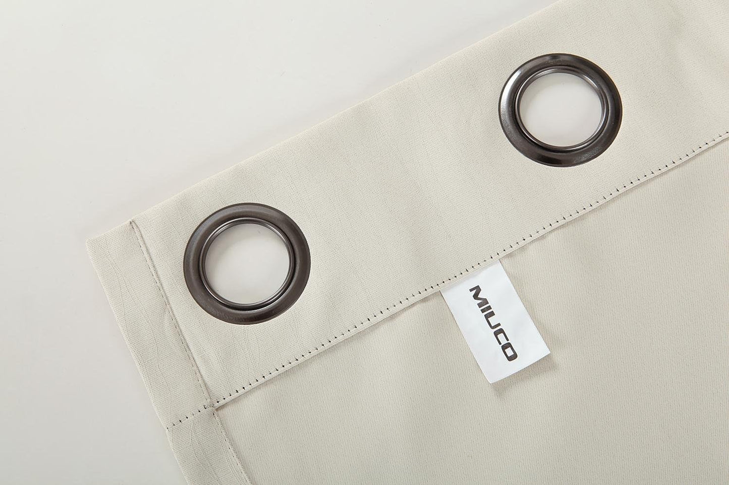 MIUCO Room Darkening Textured Grommet Thermal Insulated Blackout Curtains for Bedroom Set of 2 52x95 Inch Beige