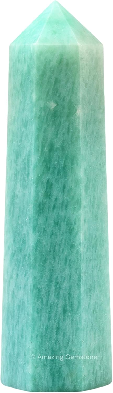 Amazing Gemstone Amazonite Crystal Towers ~ Natural Healing Crystal Point Obelisk for Reiki Healing and Crystal Grid (3- Inch)