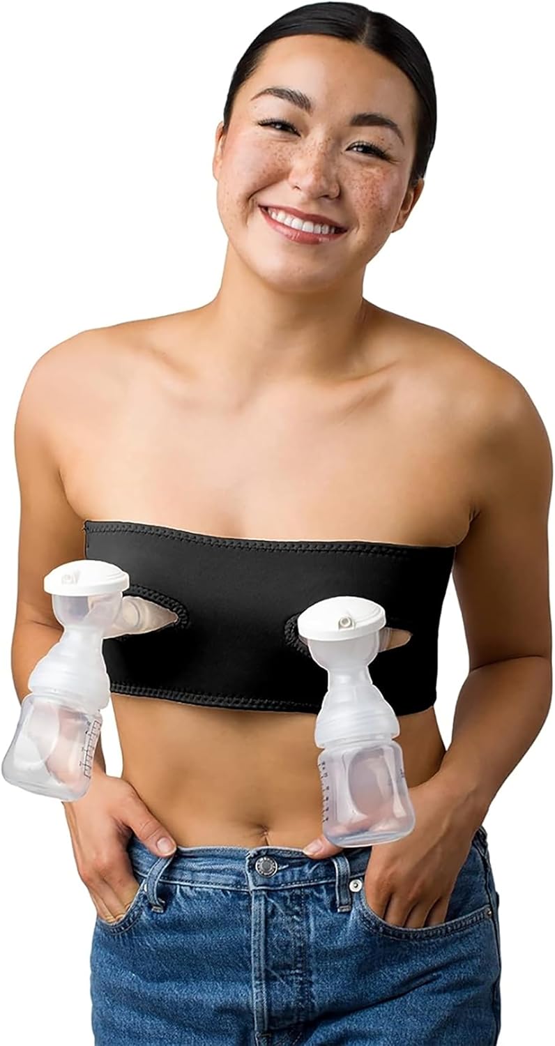 Pump Strap Hands-Free Pumping Bra, Breast Pump Bra for Breastfeeding Pumps for Women, Hands Free Pumping Bustier
