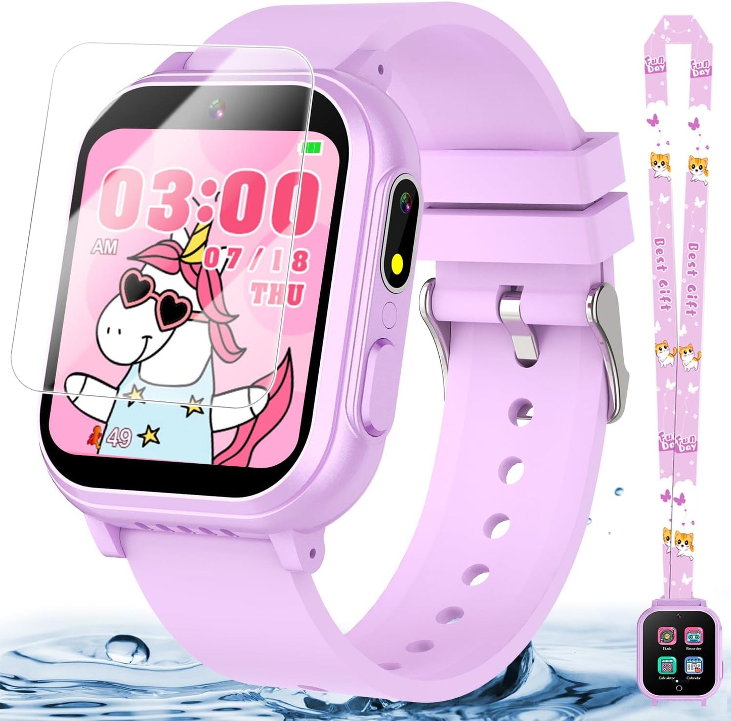Waterproof Smart Watch for Kids Gift for Girls Age 5-12 with 32 Games, Dual Camera, Habit Tracking, Music Player, Video, Alarm Clock, HD Touchscreen Kids Smart Watch Birthday Toys for 6 7 8 9 Year Old