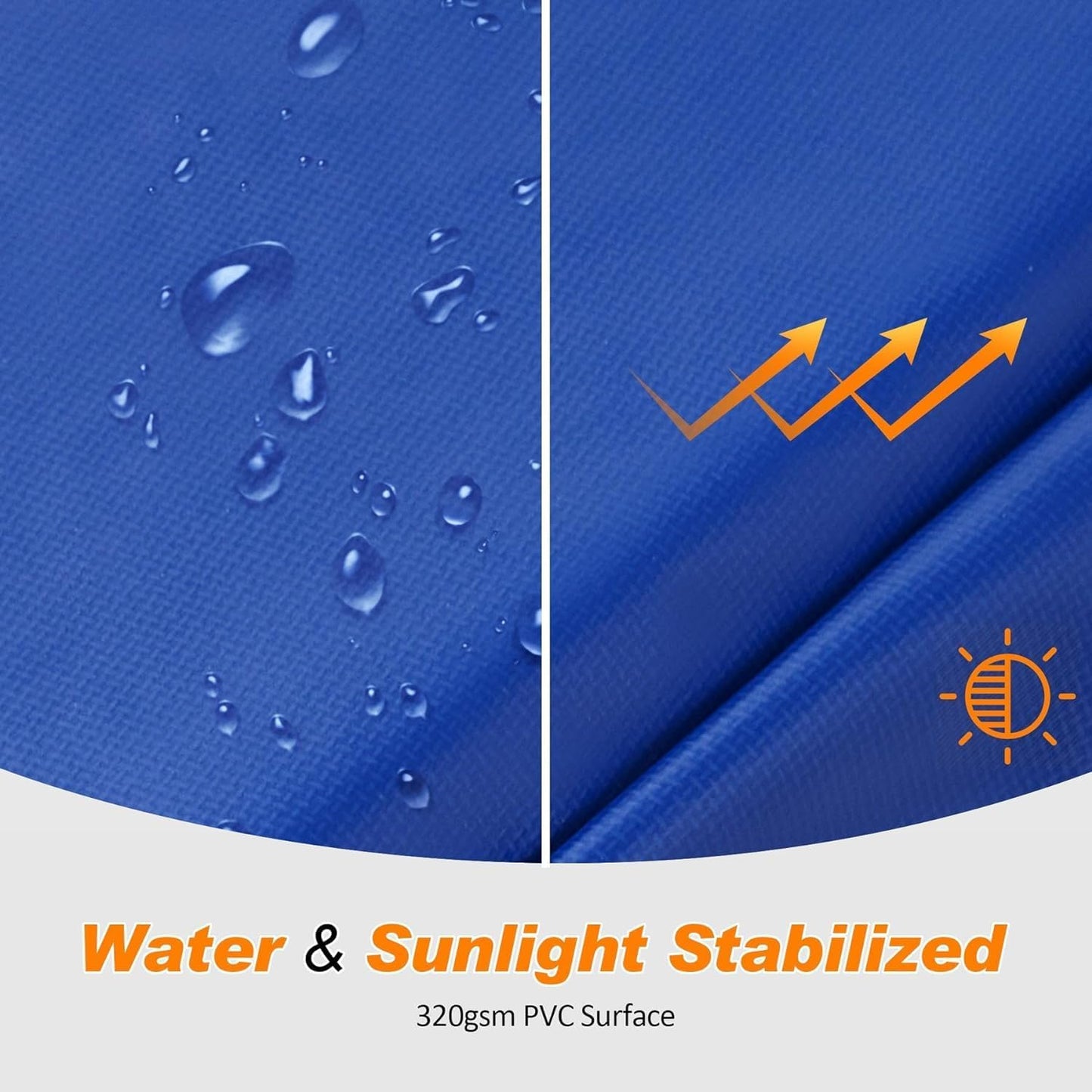 ExacMe Trampoline Pad Replacement 16 15 14 13 12 10 8 Foot, Waterproof Safety Spring Cover Round Frame Pad, No Hole for Pole