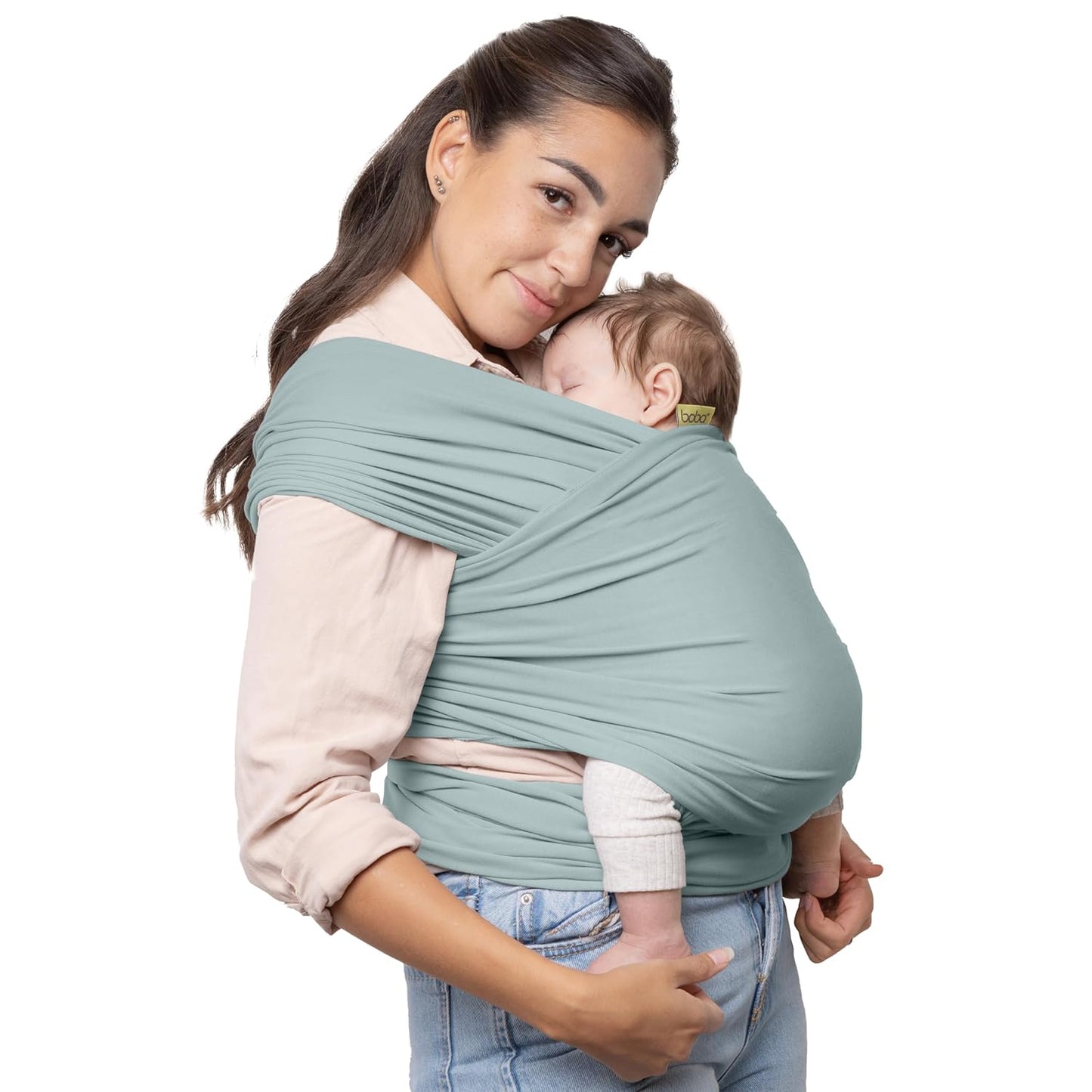 Boba Baby Wrap Carrier - Original Baby Carrier Wrap Sling for Newborns - Baby Wearing Essentials - Newborn Wrap Swaddle Holder, Newborn to Toddler Infant Sling (Serenity Sea Mist)