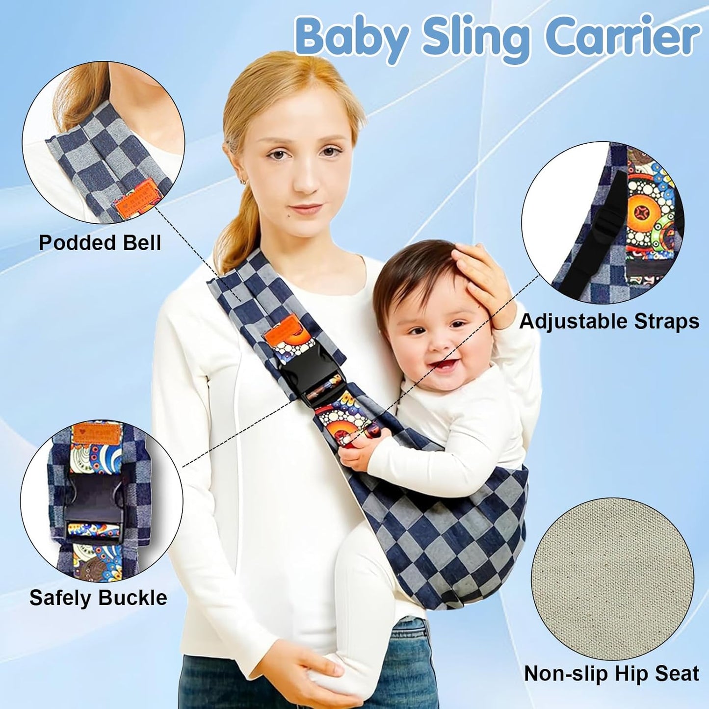 Baby Sling Carrier 2025 Baby Carrier Newborn to Toddler Sling Lightweight Baby Carrier Sling with Adjustable Straps Toddler Carrier Baby Wrap Sling for 10-30 lbs (Brown Leopard)