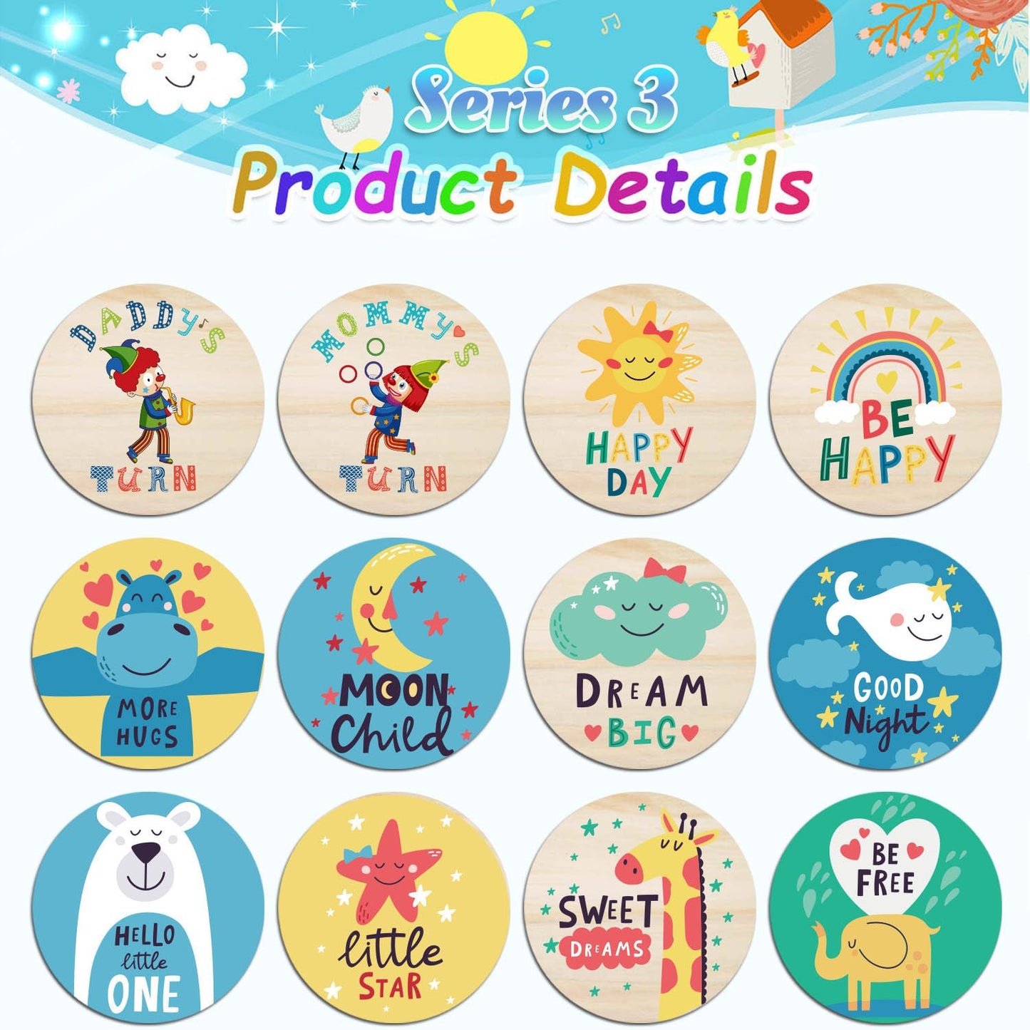 42 Designs First Year Milestones,Wooden Baby First Holiday Signs,Baby Monthly Milestone Photo Props for Newborn to Age 1,Pregnancy Baby Shower Cards (First Holiday Milestone)