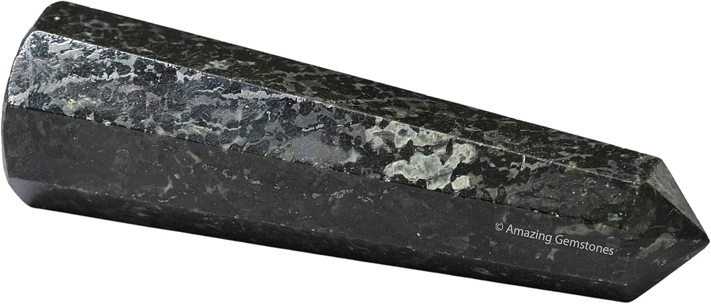 Amazing Gemstone Nuummite Crystal Towers ~ Natural Healing Crystal Point Obelisk for Reiki Healing and Crystal Grid (3- Inch)