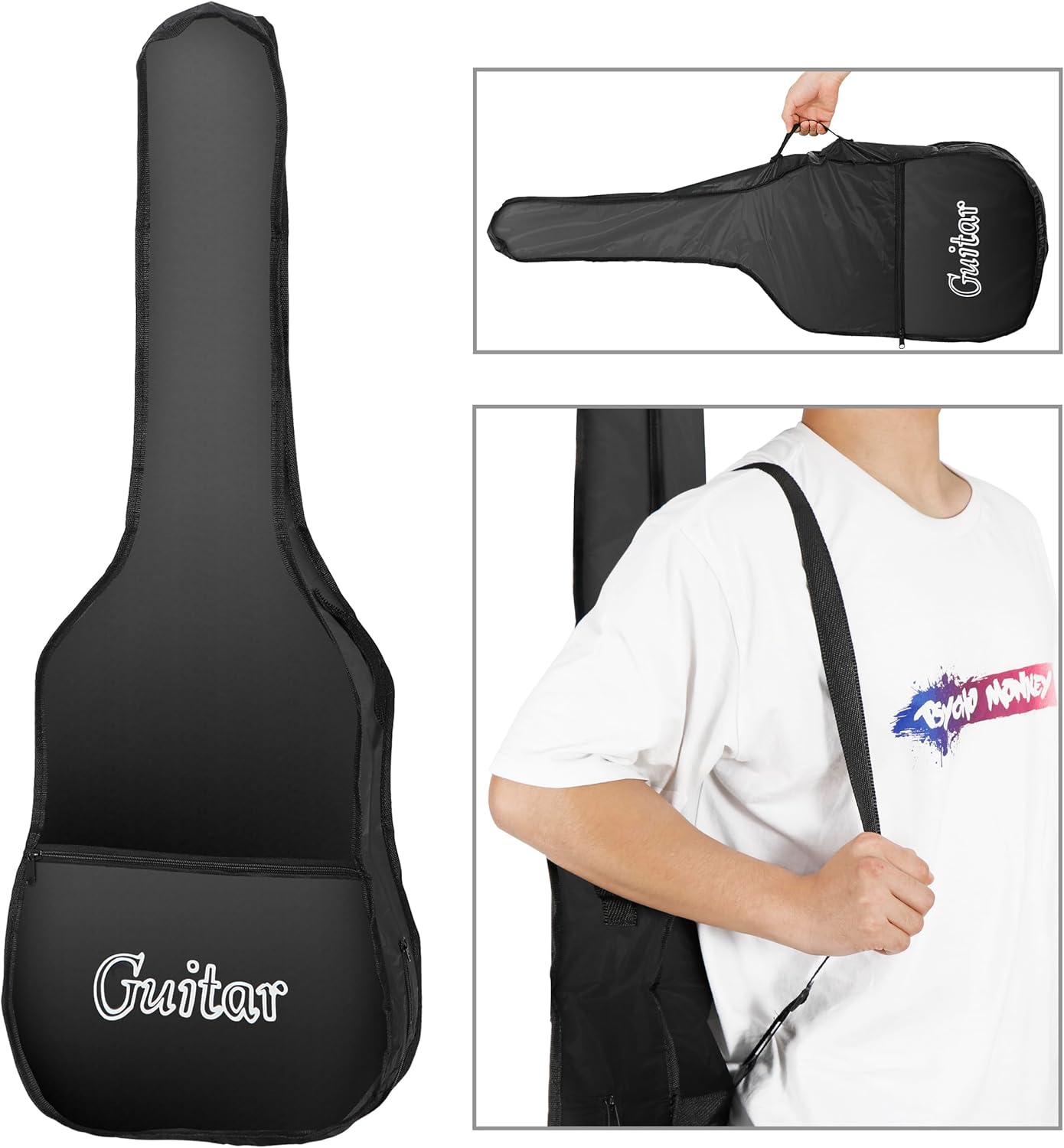 Smartxchoices 6 String 38" Acoustic Guitar w/Gig Bag Strap Pitch Pipe Extra Strings Set Pick for Kids Beginners Starter Youths Students Right-handed（Blue）