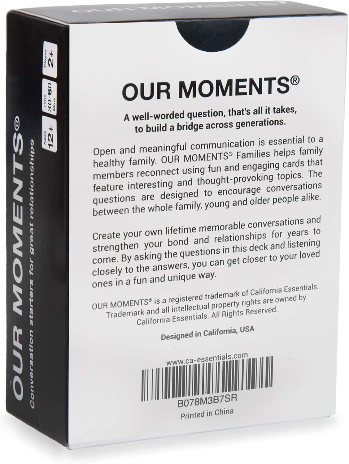 OUR MOMENTS Families: 100 Conversation Starter Cards for Families and Kids - Relationship Building - Car Travel, Road Trip & Card Game for Healthy Loving Family - Questions for Family Activities