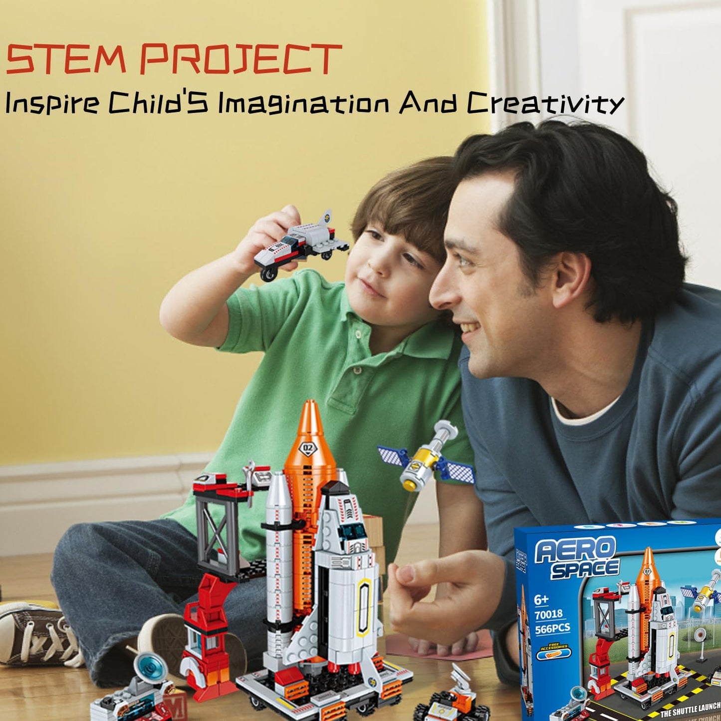 Space Rocket Stem Project Toy for Boy Age 7 8 9 10 11 12 13 Building Block for Kid Age 8-12 Science Kits for Kids Age 8-14 Christmas Birthday Gift for Boys Girls 7-13