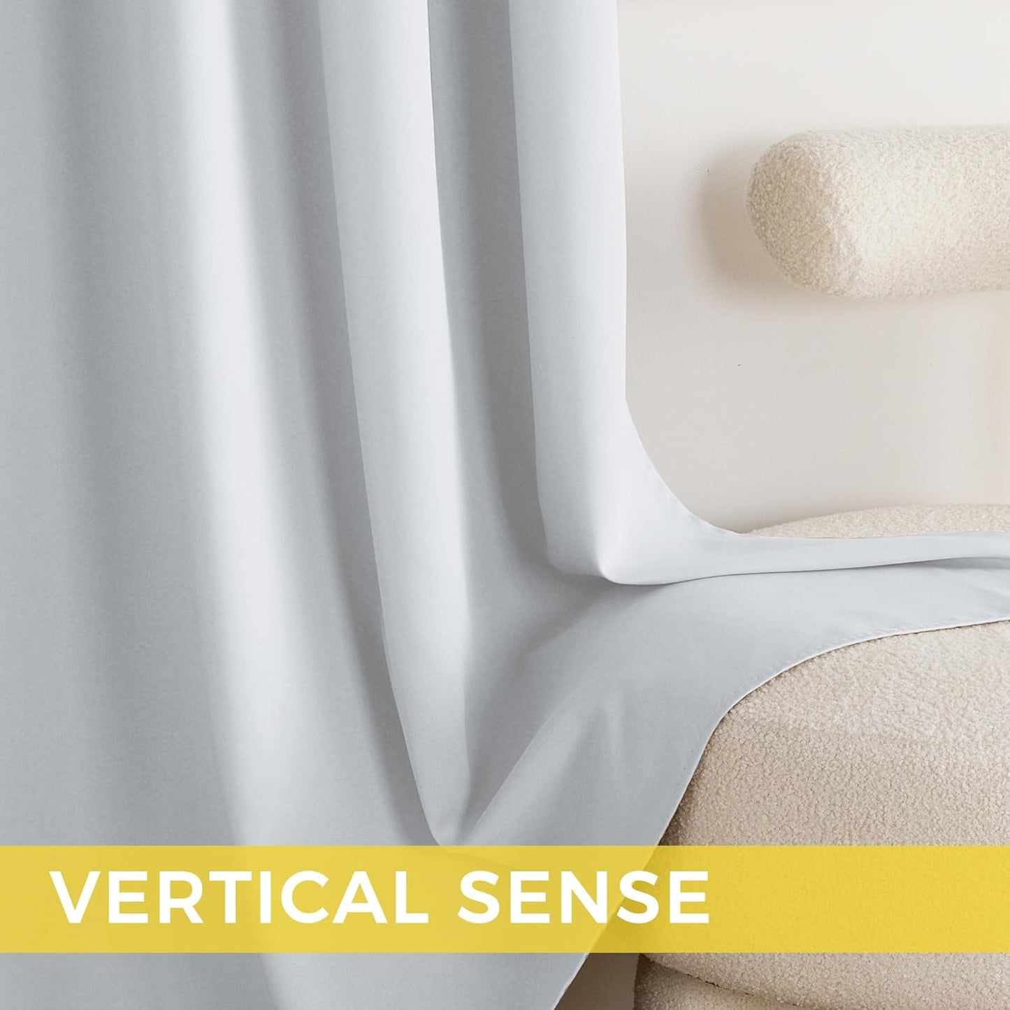 NICETOWN Greyish White Curtains 84 inches Long 2 Panels Set, Thermal Insulated Grommet Curtains, Easy Clean Light Blocking Shades for Living Room, Bathroom, Window, Holiday Decor, Kids Room