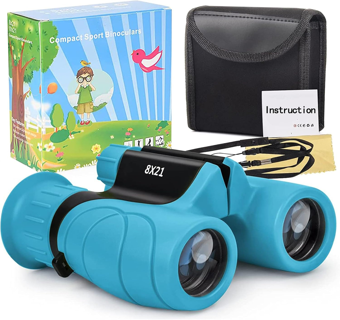 Binoculars for Kids,Compact Kids Binoculars 8x21 High-Resolution for Bird Watching, Camping, Exploration, Hiking, Hunting, Sports Events and Safari Park Gifts for 3-12 Year Boys Girls