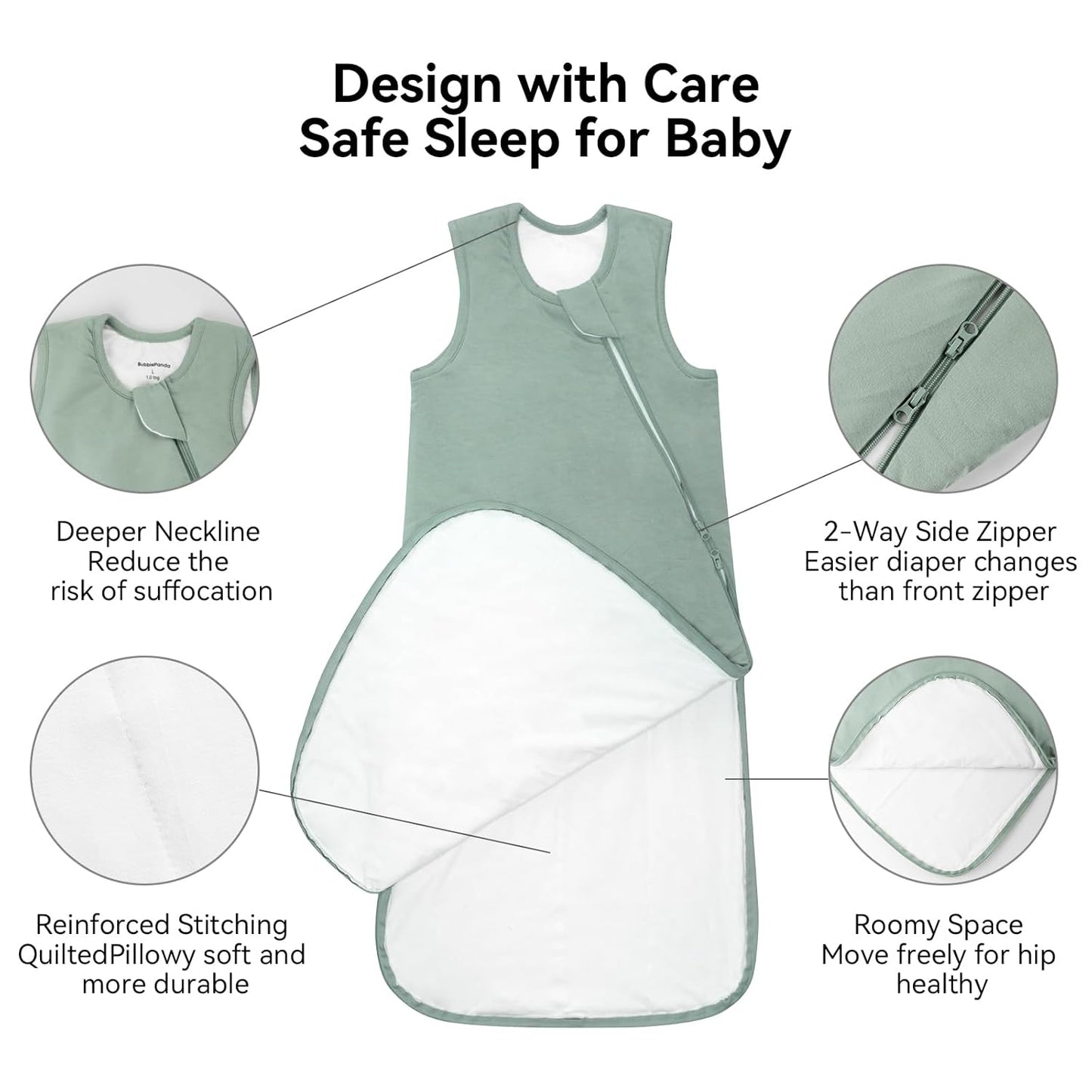 Rayon Made from Bamboo Sleep Sack 12-18 Months 1.0 Tog Ultra Soft Baby Wearable Blanket Toddler Sleeping Sack for Babies Unisex Girl Boy 2-Way Zipper Baby Sleeping Bag Breathable Lightweight Large