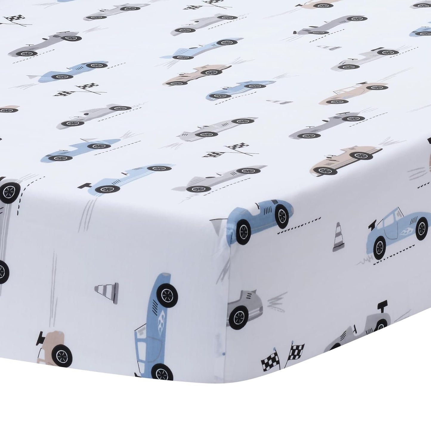Lambs & Ivy Little Racer 3-Piece Cars/Transportation Baby Crib Bedding Set