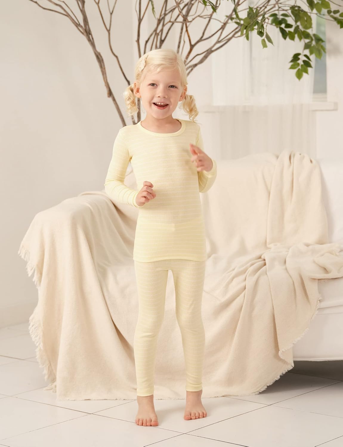 AVAUMA Stripe Pattern Baby Boys Girls Pajama Set Kids Toddler Snug fit Ribbed Sleepwear pjs for Daily Life Style