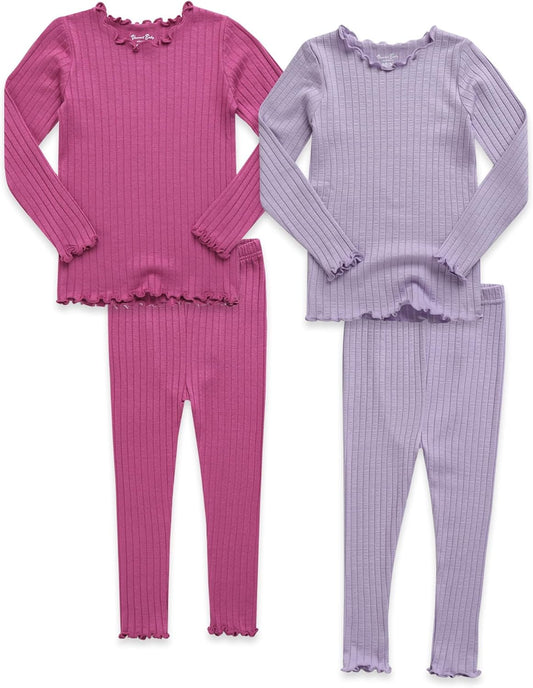 VAENAIT 6M-12Y Toddler Kids Girls Boys Soft Comfy Modal Tencel Solid Raglan Sleepwear Pajamas Pjs 2pcs/4pcs Set