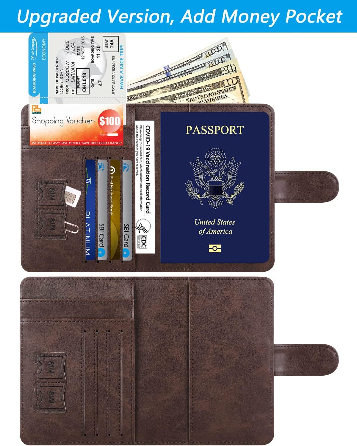 Passport Holder Cover Wallet RFID Blocking Leather Card Case Travel Accessories for Women Men (Z #Chocolate)