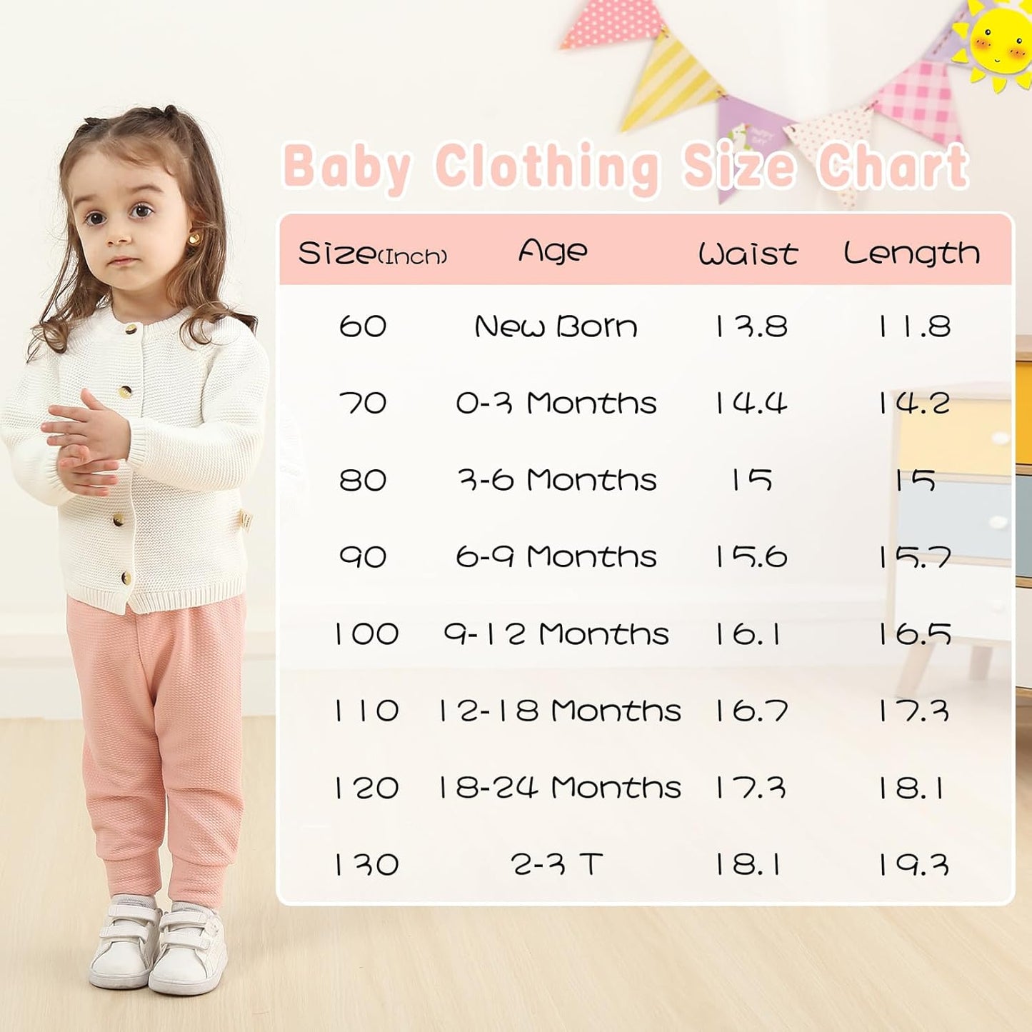 Newborn Toddler Baby Girl Pants Leggings Ribbed Straight Flare Infant Girl Pants Leggings Bell Bottoms 5 Packs