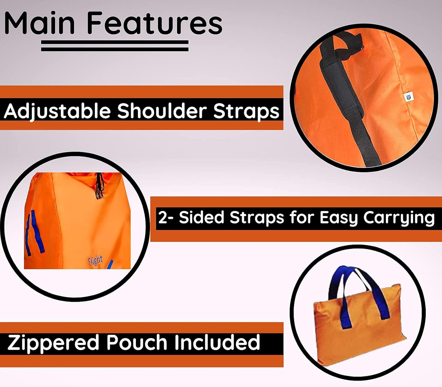 Alnoor USA Gate Check Bag for Single & Double Stroller Travel Bag for Air Plane | Extra Large & Ultra Durable - Includes Padded Shoulder Straps for Comfort & Durability With Pouch – Bonus E-Book