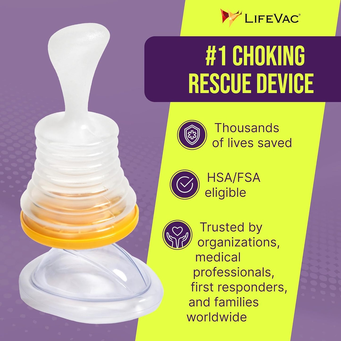 LifeVac Home Kit - Portable Suction Rescue Device, First Aid Kit for Kids and Adults, Portable Airway Suction Device for Children and Adults