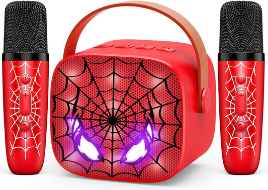 Mini Karaoke Machine Toys Gifts: Kids Toys Birthday Gifts for 4 5 6 7 8 9 Years Old Girl Boy LED Portable Bluetooth Speaker with 2 Wireless Microphone Girl Boy Kid Adult Gift Age 3-12+