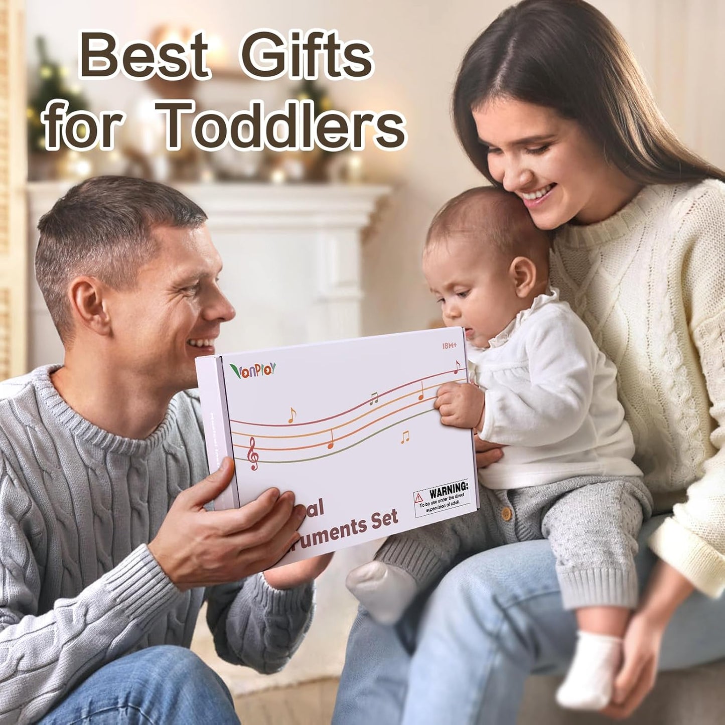 Vanplay Musical Toy for Toddlers 1-3, One 1st Birthday Gifts for Girl 1-2, Wooden Montessori Toy for 2 3 Year Old, Musical Instruments with Xylophone/Drum for Baby Preschool Educational 18+ Months