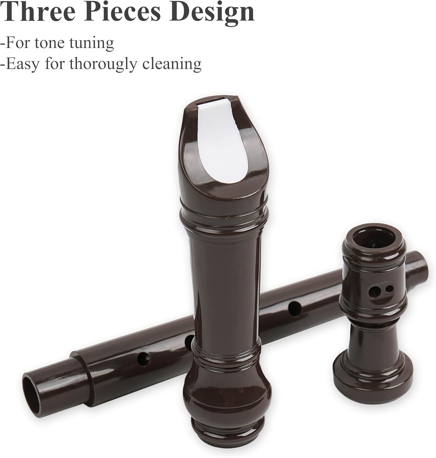 Recorder Instrument for Beginner Adults,8-Hole Soprano Descant Recorder Music Flute with Cleaning Rod & Case Bag For Home Entertainment(6-Woven Grey)