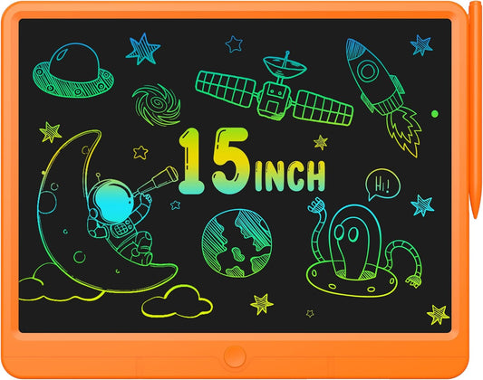 GIGART LCD Writing Tablet 15 Inch Drawing Tablet Magic Doodle Board Drawing Pad, Electronic Writing Board, Educational Toys Gifts for Kids and Adults at Home,School and Office（Orange）