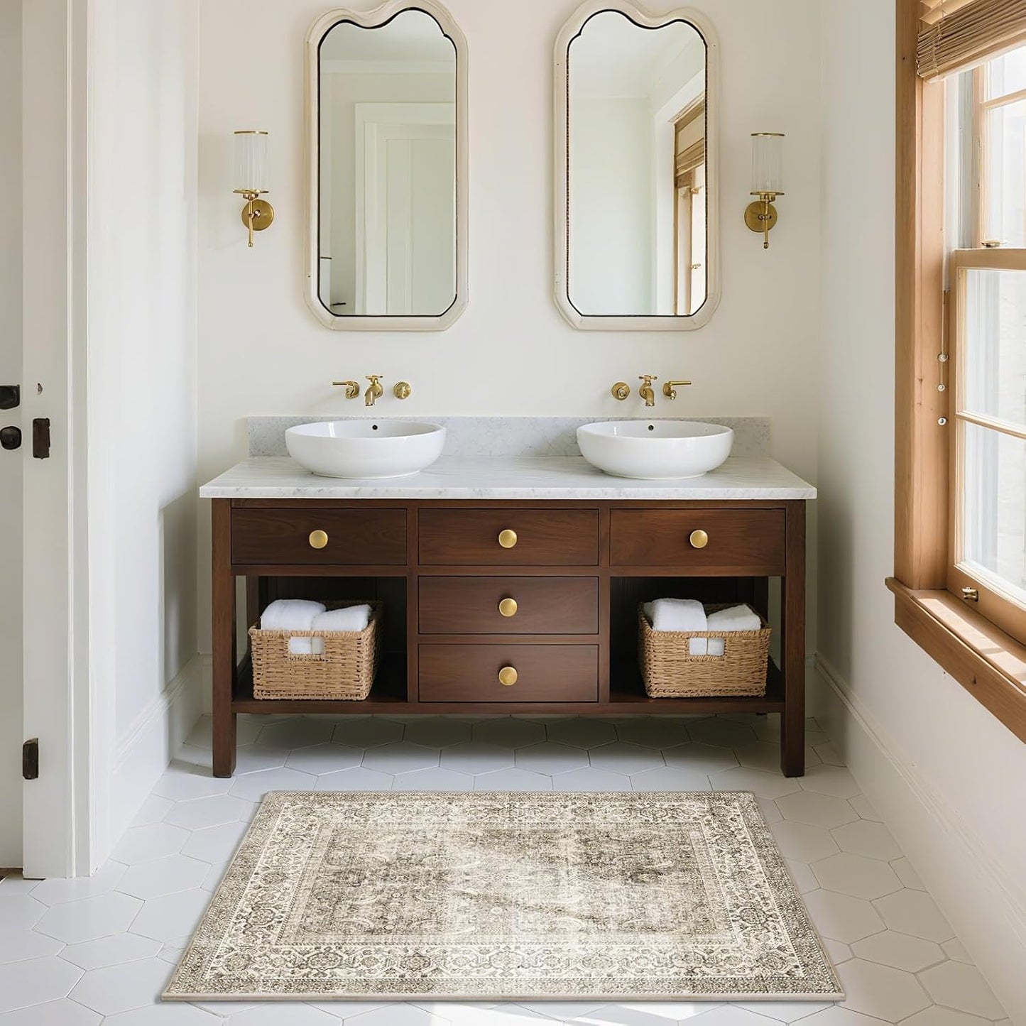 Machine Washable Small Rugs for Kitchen: Door Mat Indoor Entrance 2x3 Throw Rug Stain Resistant Non-Slip Low Pile Soft Carpets for Entryway Front Door Indoor Entrance Entry Bedroom