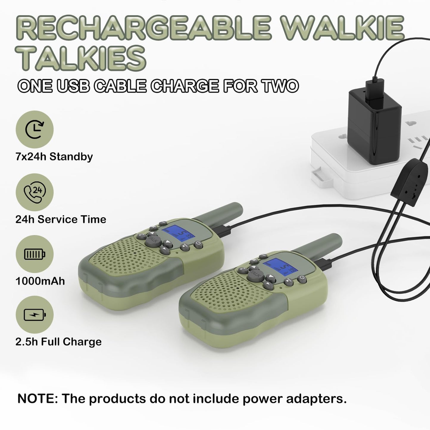 Kids Walkie Talkies Rechargeable for Boys Girls, Selieve 2 Way Radio 22 Channel 3 Miles Range HD Voice Handheld Walky Talky Toy, Birthday Gifts for 3-12 Year Old Kids for Adventure Garden Game