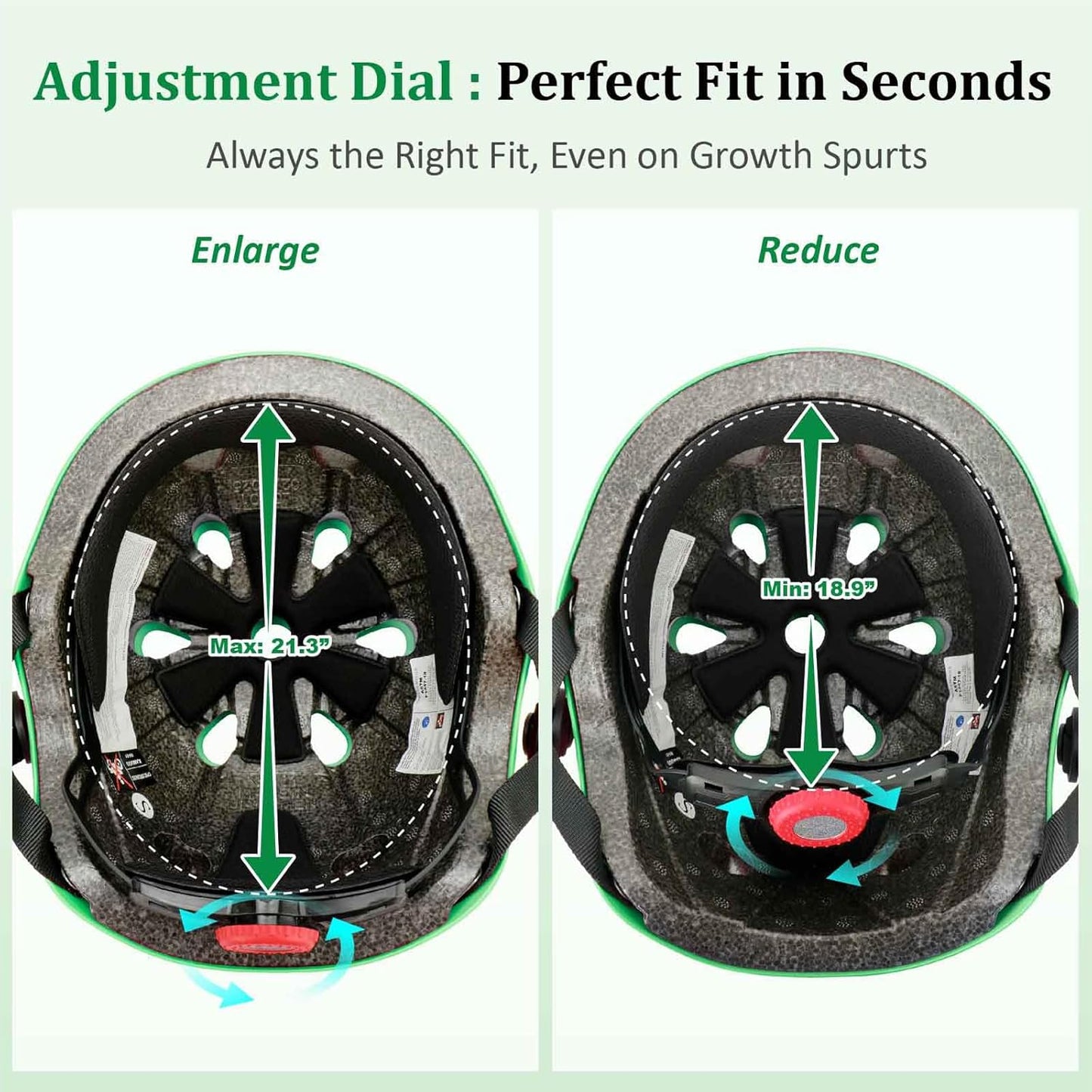 KAMUGO Kids Adjustable Helmet, with Sports Protective Gear Set Knee Elbow Wrist Pads for Toddler Age 2-8 Boys Girls, Bike Skateboard Hoverboard Scooter Rollerblading Helmet Set