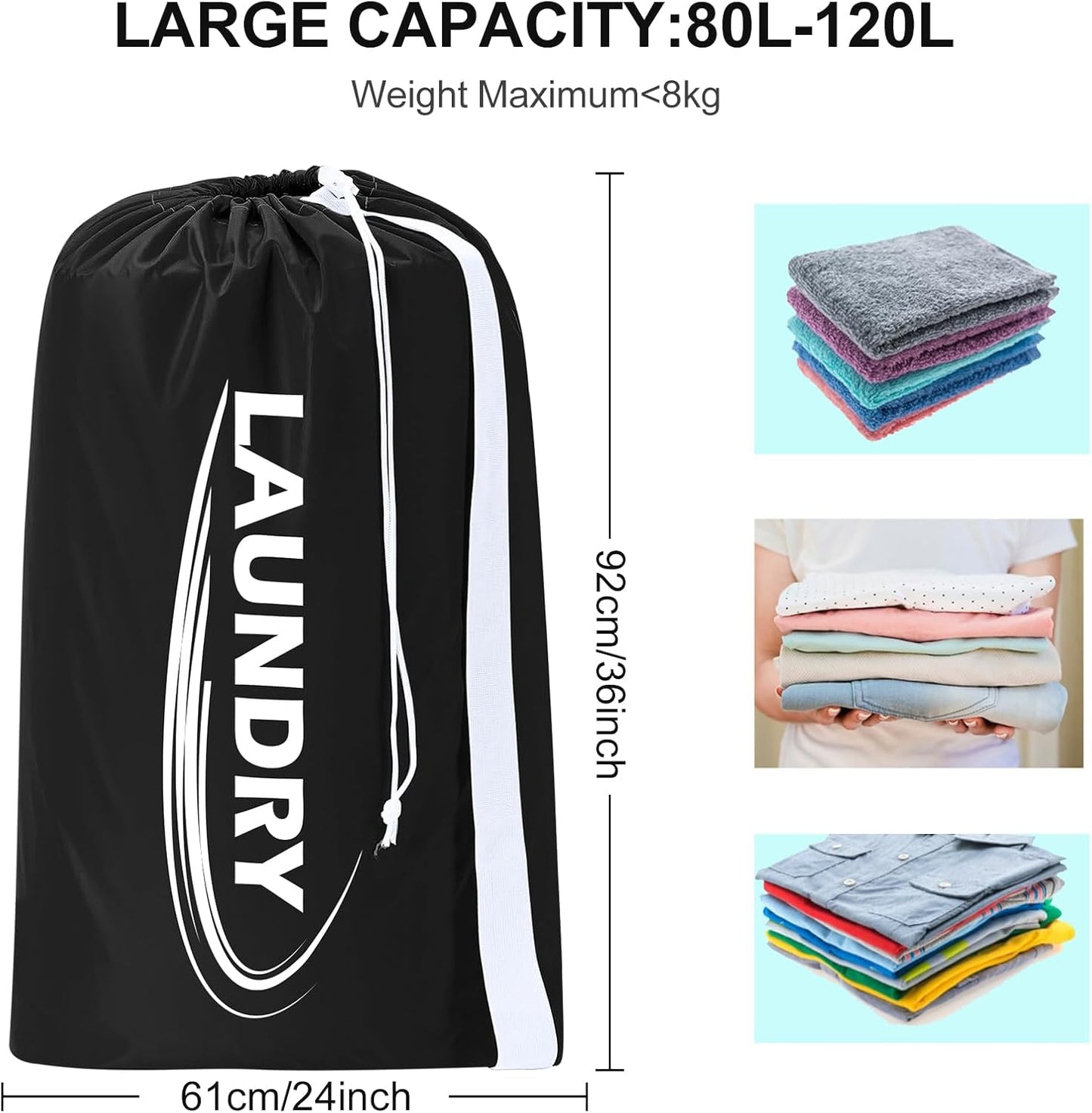 Sylfairy 2 Pack XL Laundry Bag with Strap,Heavy Duty Travel Laundry Bag,Rip-Stop Dirty Clothes Shoulder Bag with Drawstring,Easy Fit a Laundry Hamper or Basket Travel Essentials