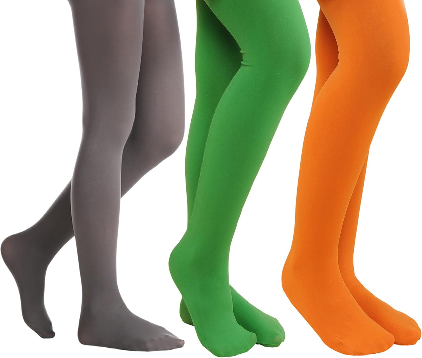 EVERSWE 3 Pairs Pack Girls Microfiber Tights Multiple Colors