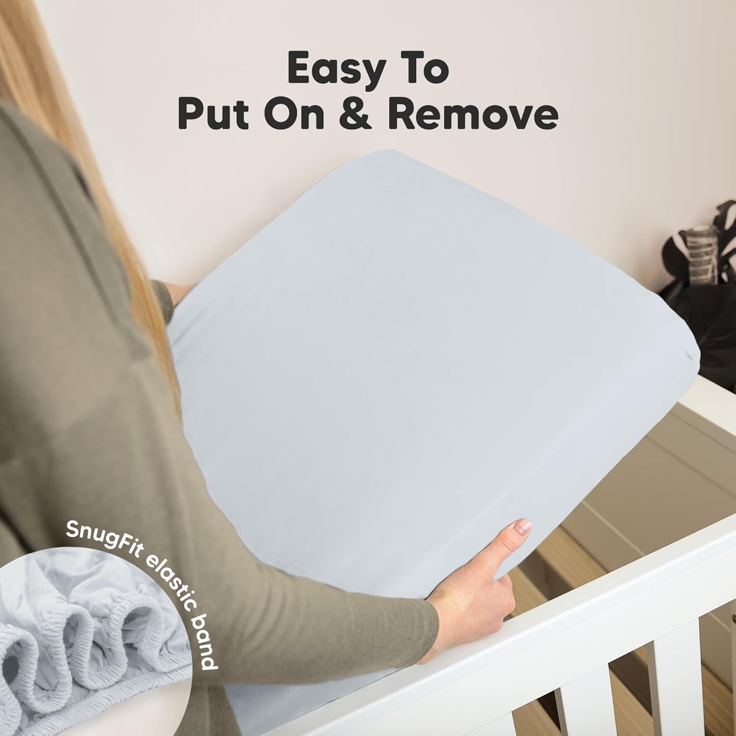 KeaBabies 2-Pack Organic Crib Sheets for Boys, Girls - 52x28 Fitted Crib Mattress Sheet Neutral, Breathable Jersey Cotton Cover for Baby Bed, Toddler Mattress, Soft & Cute Prints (Hazy)