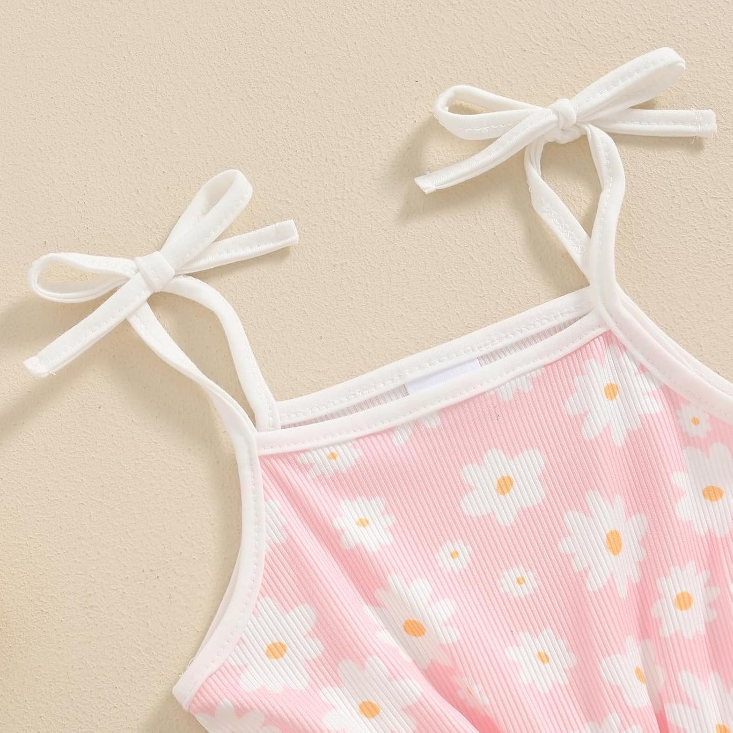 WZTYYDS Toddler Baby Girl Summer Clothes Floral Romper Tie-Up Strap Halter Jumpsuit Infant Summer Sling Playsuit 6M-3T