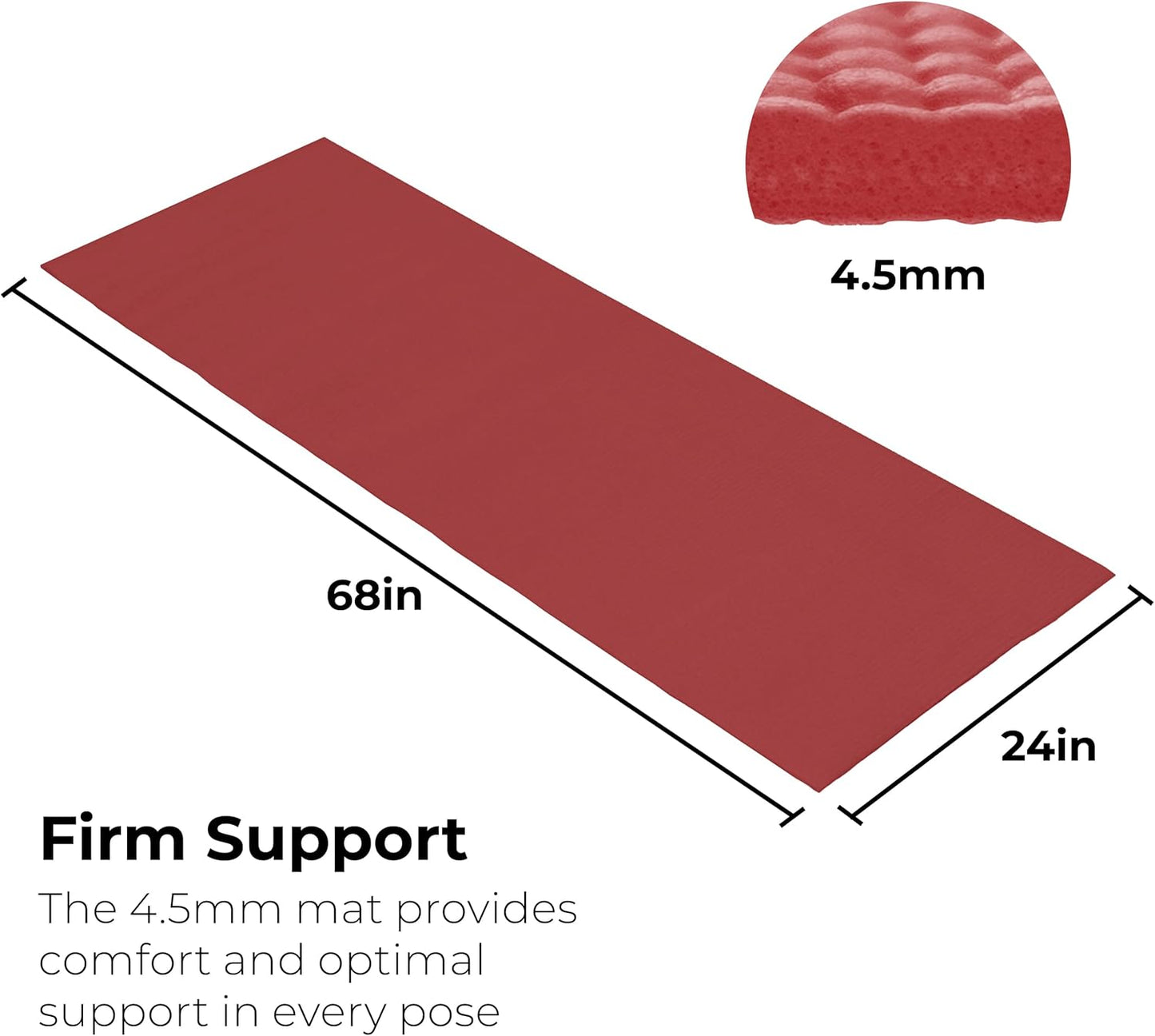 Hello Fit 10-Pack Yoga Mat, 68" x 24" Non Slip Exercise Mat, 4mm Thick Gym Mat for Fitness and Stretching, Bulk Non Toxic Yoga Mats for Schools and Studios