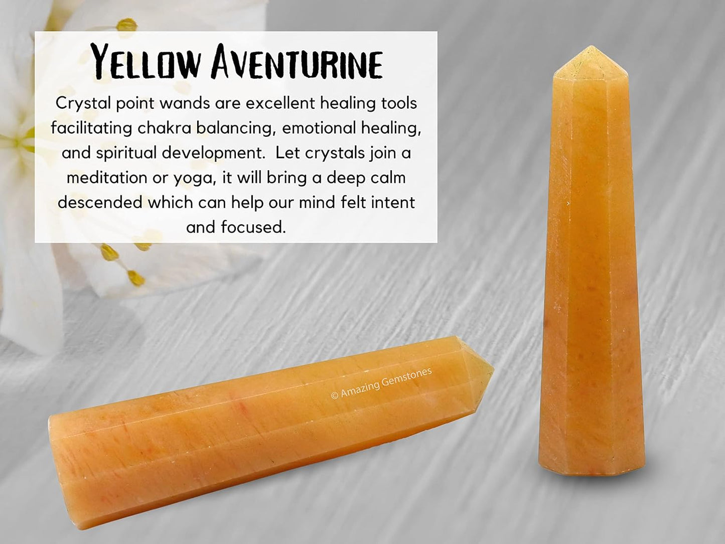 Amazing Gemstone Yellow Aventurine Crystal Towers - Natural Healing Crystal Point Obelisk for Reiki Healing and Crystal Grid (3 Inch)
