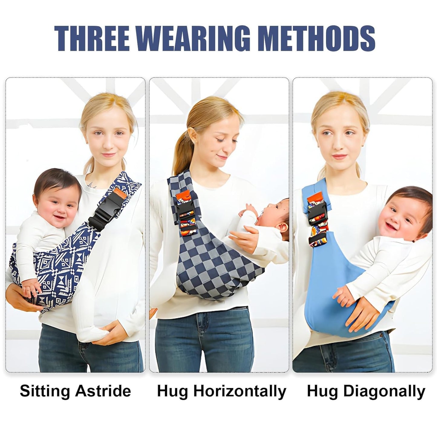 Baby Sling Carrier,Baby Sling,Toddler Carrier,Adjustable and Non-Slip Hip Seat Carriers Carrying 10-30 lbs(Black Sailboat)