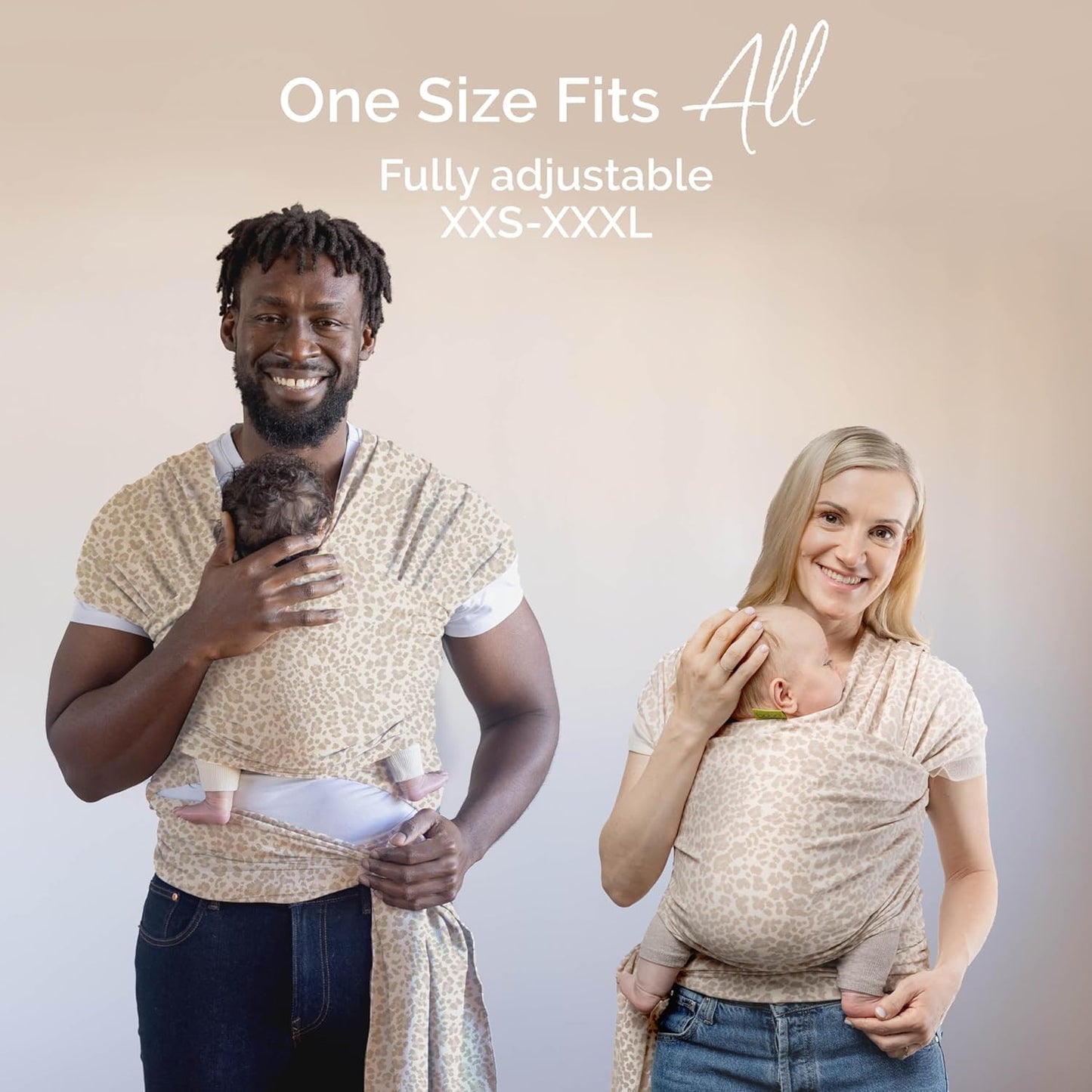 Boba Baby Wrap Carrier – Original Baby Sling Carrier for Newborns (7–35 lbs), Soft, Secure, Hands-Free & Ergonomic, Ideal for Comfortable Bonding, New Parents (Sand Leopard)