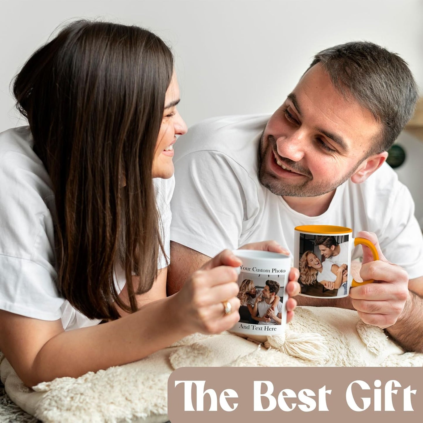 Custom Photo & Text Mug Add Personalized Text, Upload Your Image Personalized 11.5oz Mug Choose From Various Designs The Suitable Gift for Parents (C02 TEXT & PHOTO)